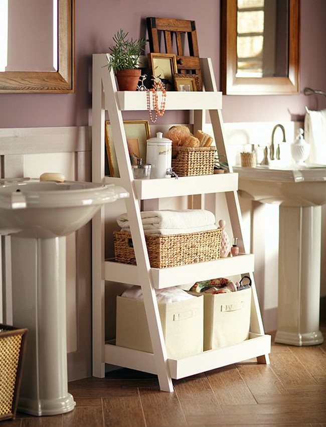 Bathroom Ladder Storage