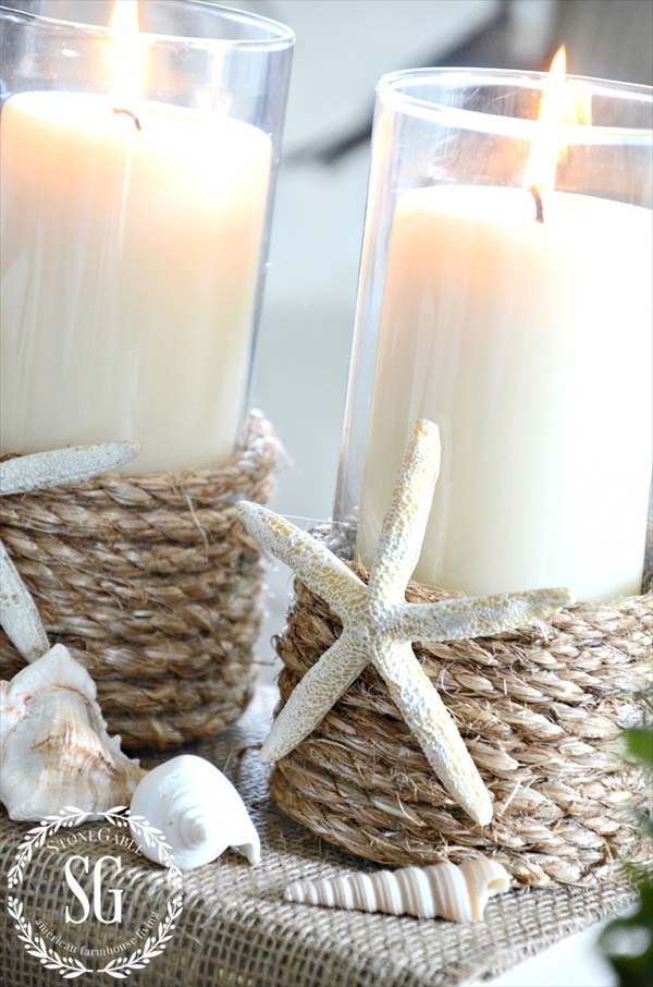 Beach-inspired candle holders for summer decor