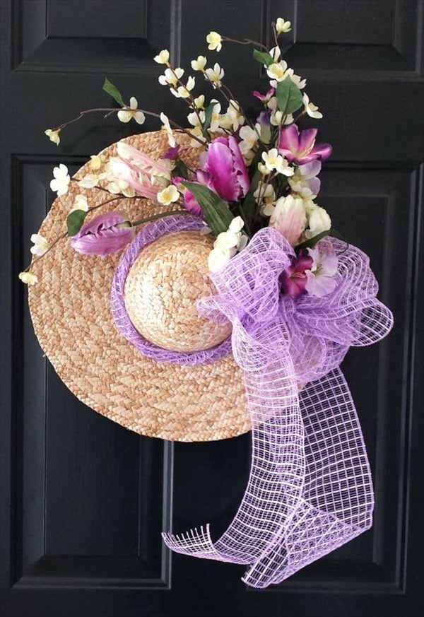 Charming hat floral wreath