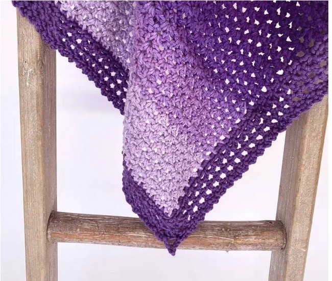 Comfortable Ombre Baby Blanket Free Crochet Pattern