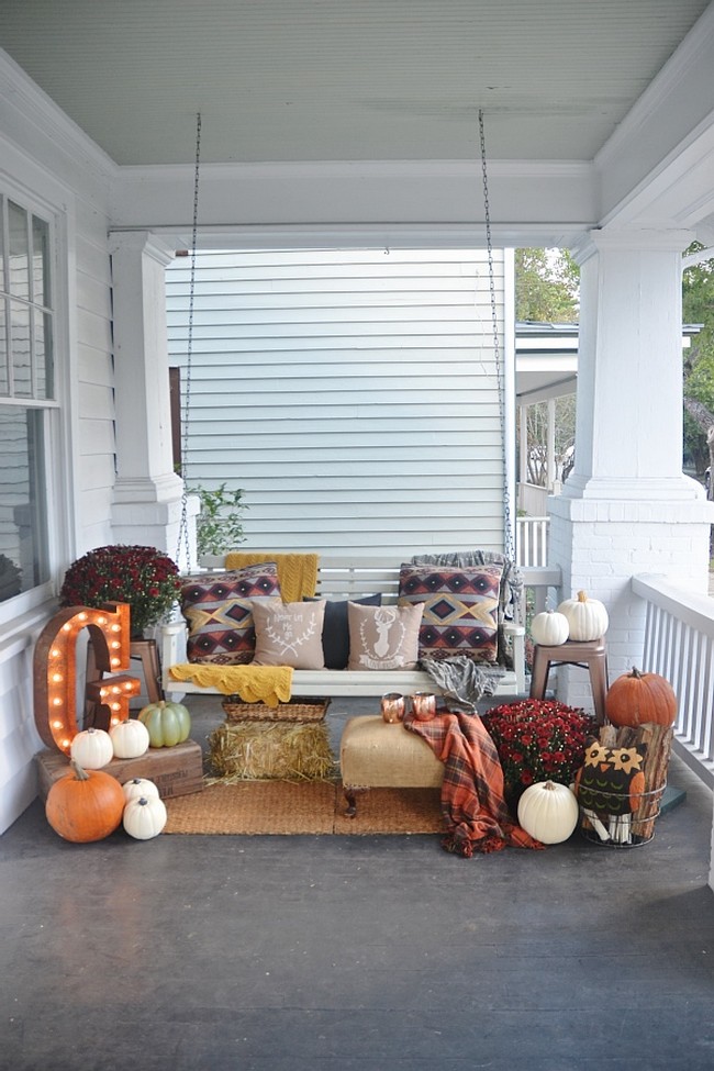 Cozy Rustic Fall Front Porch