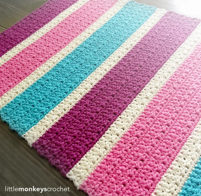 Crochet Bubble Gum Accent Rug