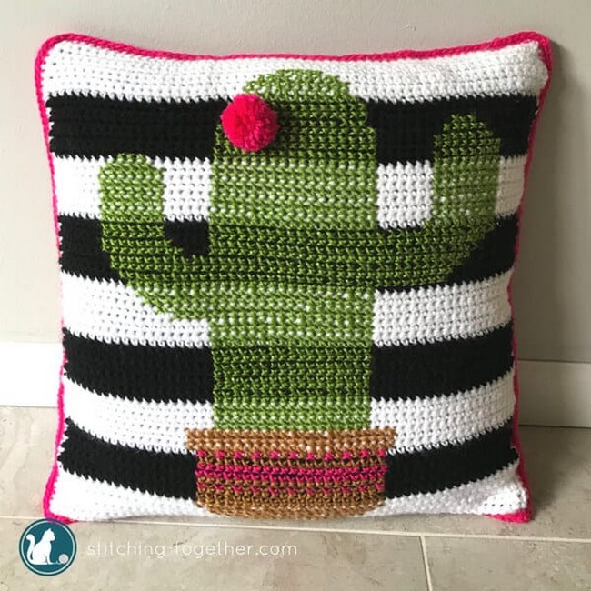 Crochet Cactus Pillow Pattern
