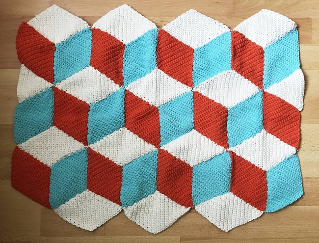 Crochet Diamond Motif Rug