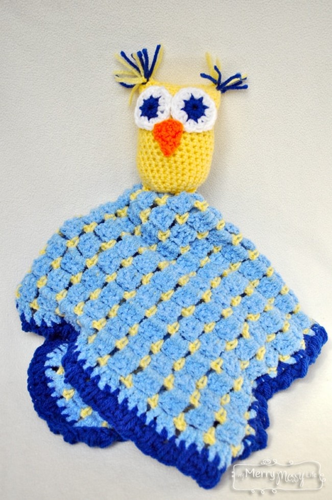 Crochet Owl Blanket Lovey Pattern