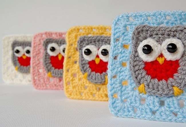 Crochet Owl Granny Square