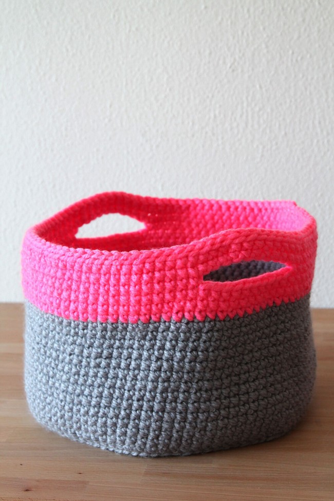 Crochet Pattern Neon Touch Baskets