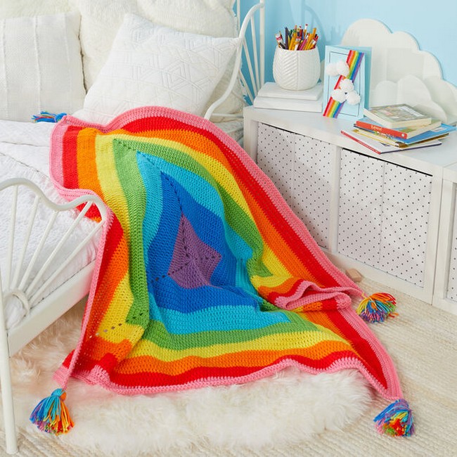 Crochet Rainbow Blanket