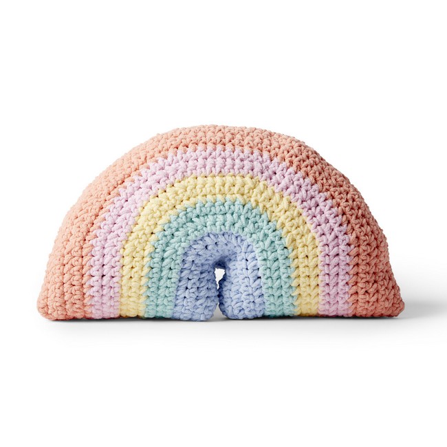 Crochet Rainbow Pillow