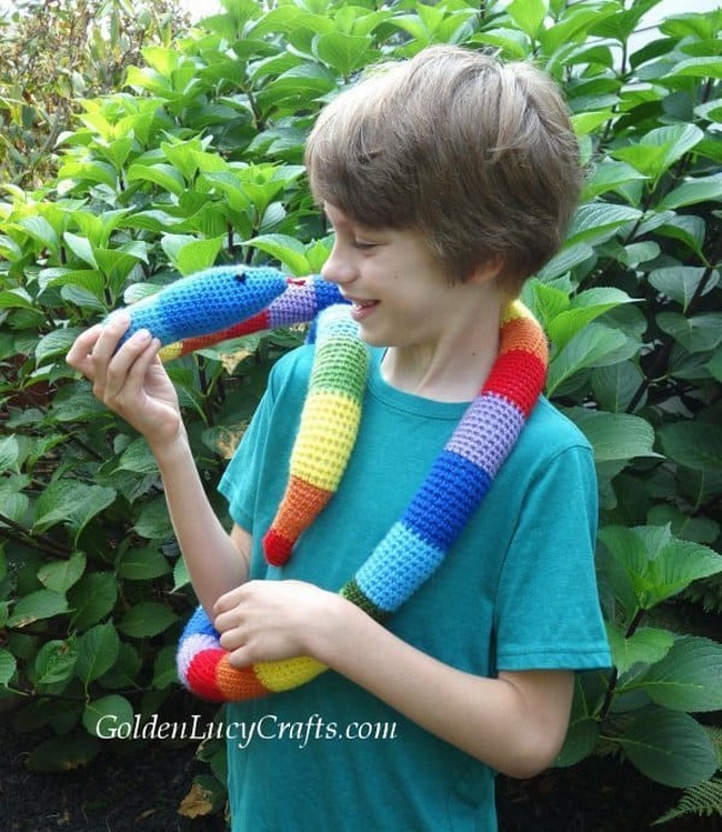 Crochet Rainbow Snake