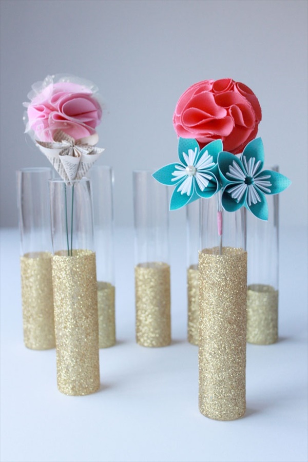 DIY Glittery Vase Summer Decoration