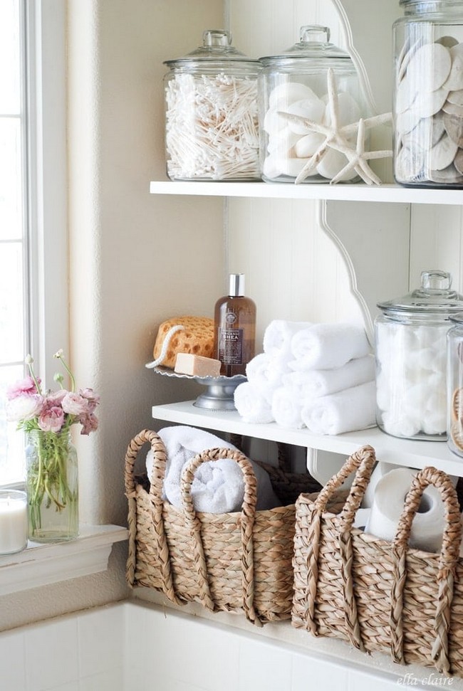 DIY Linen Shelves