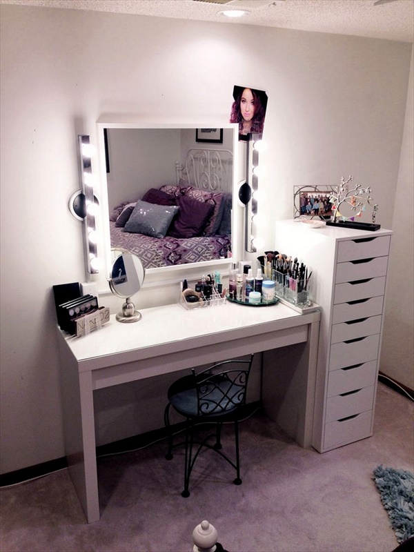 Do It Yourself Makeup Vanity Table with Lights