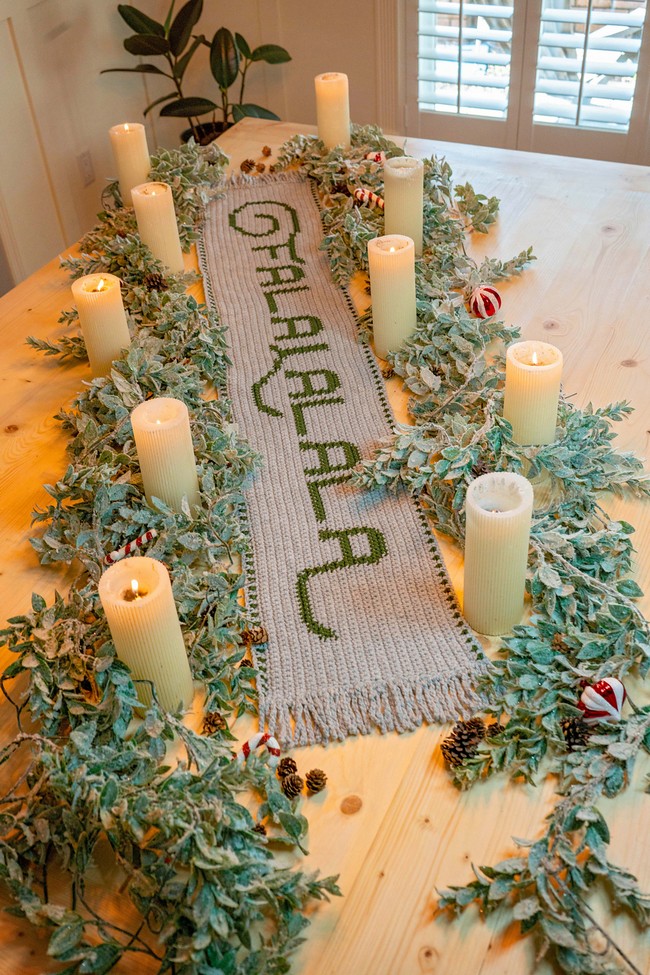 Falalalala Crochet Table Runner