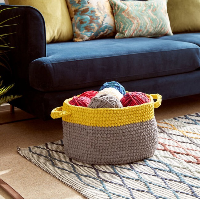Free Crochet Dip Edge Basket Pattern