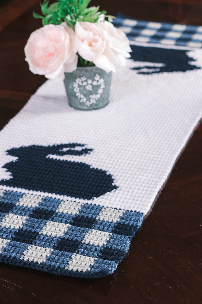 Gingham Bunny Table Runner