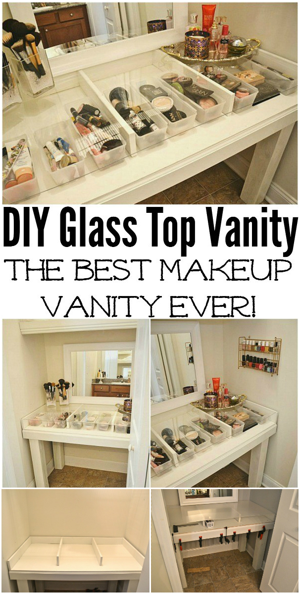 Glass Top Makeup Vanity