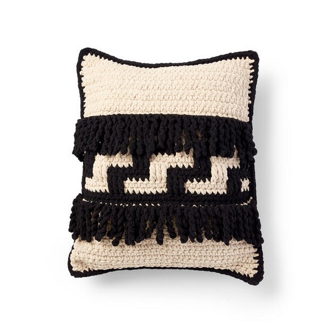 Graphic Step Crochet Pillow