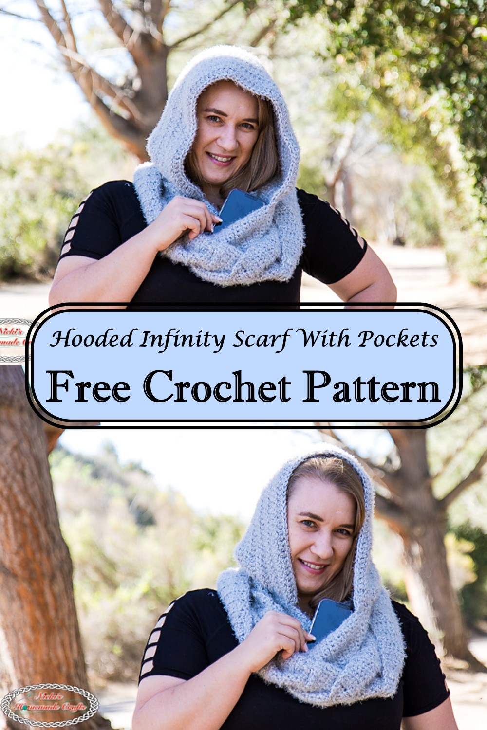 Hooded Infinity Scarf With Pockets