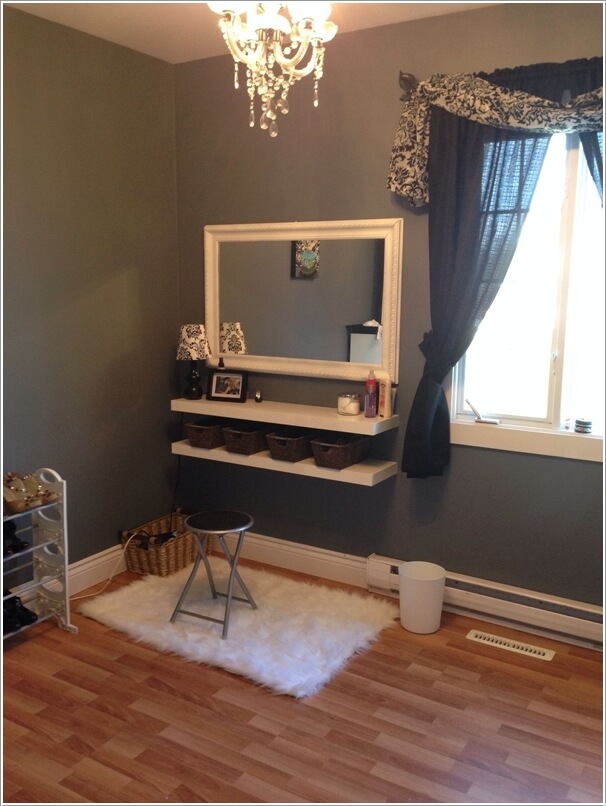 Minimalist Corner Makeup Vanity