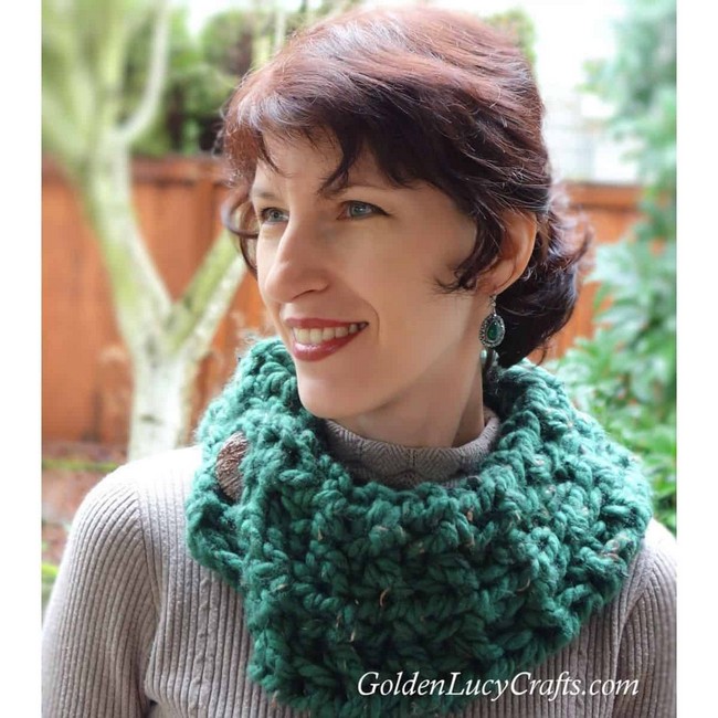 Northwest Forest Crochet Cowl