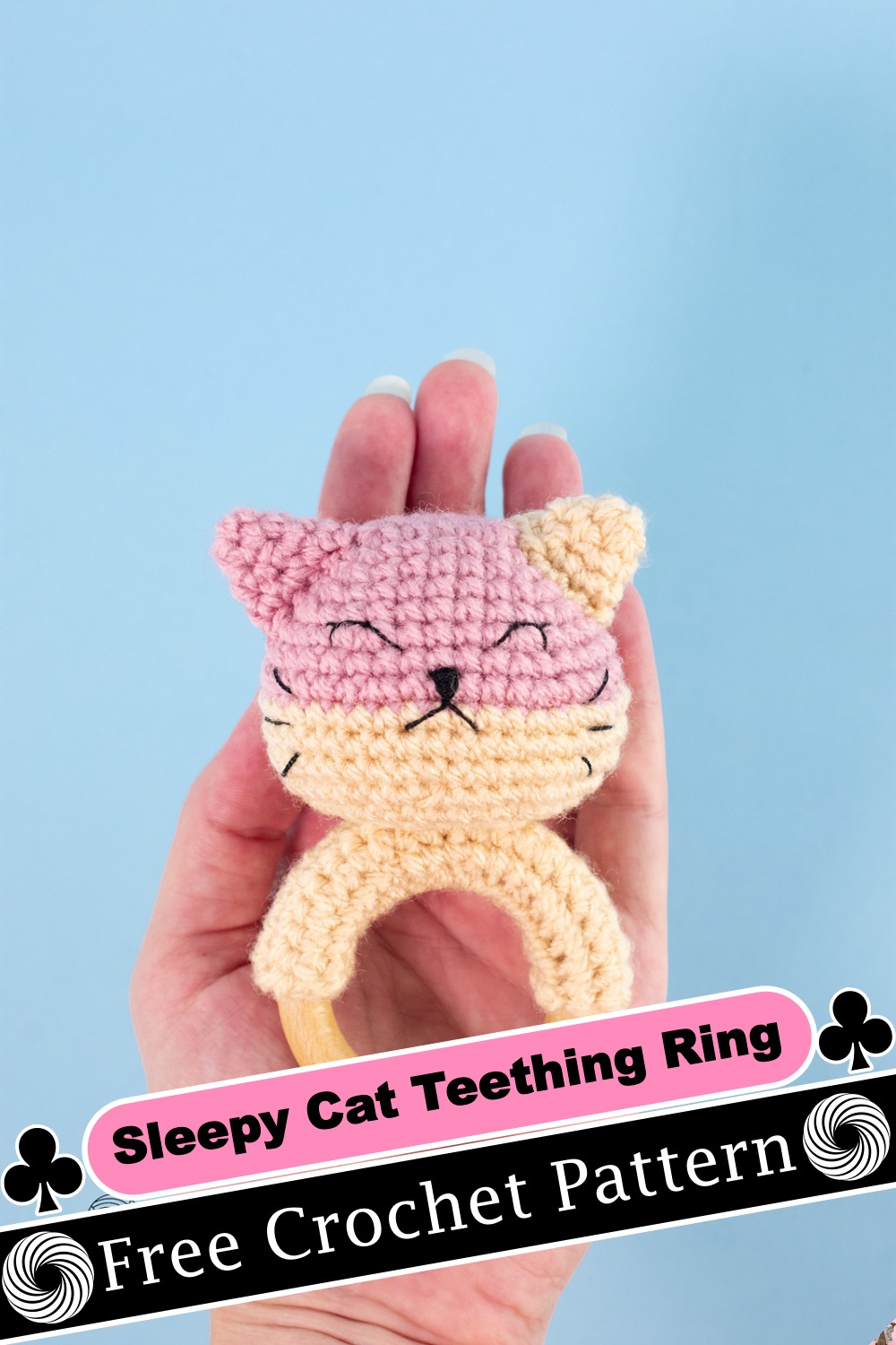 Sleepy Cat Teething Ring
