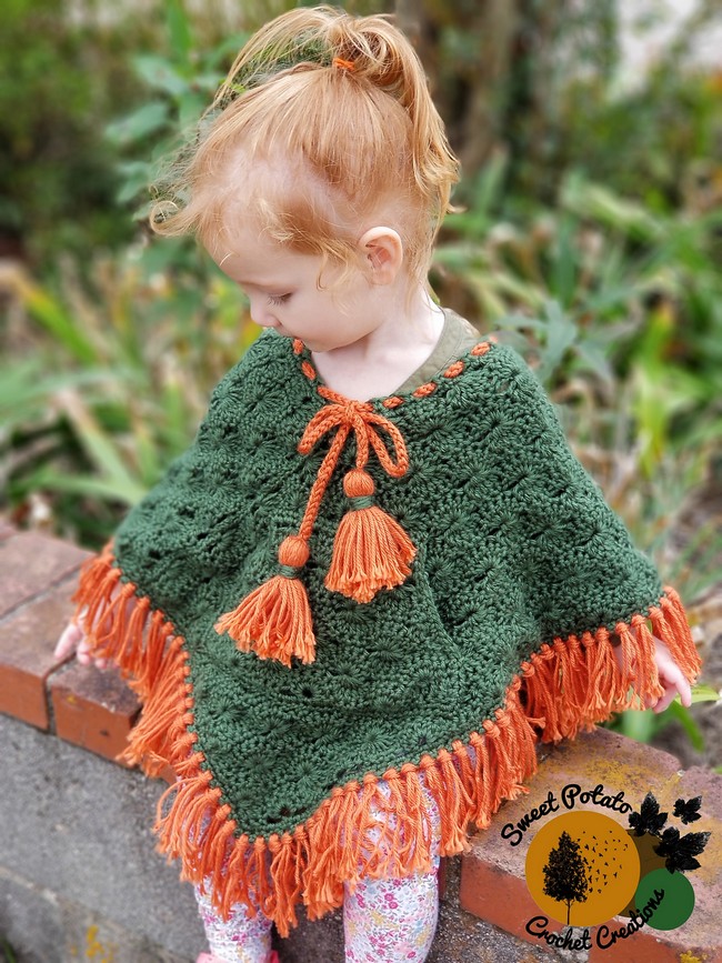 Starburst Toddler Poncho Free Crochet Pattern
