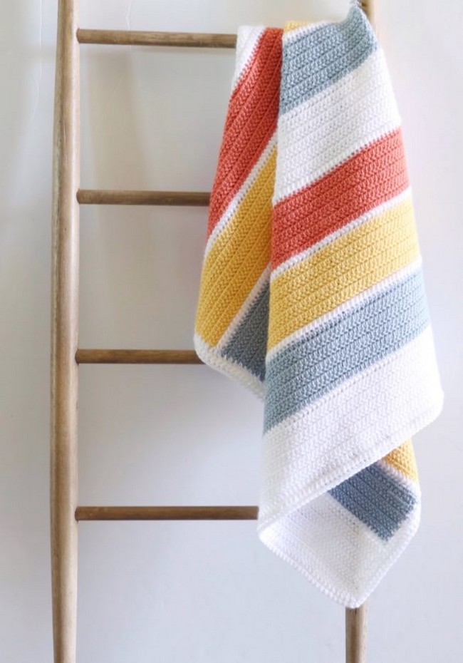 Summertime Stripes Crochet Blanket