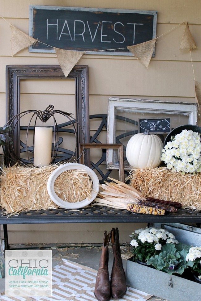 Vintage Harvest Fall Porch Decor