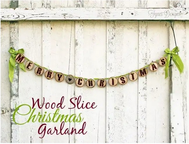 Wood Slice Christmas Garland