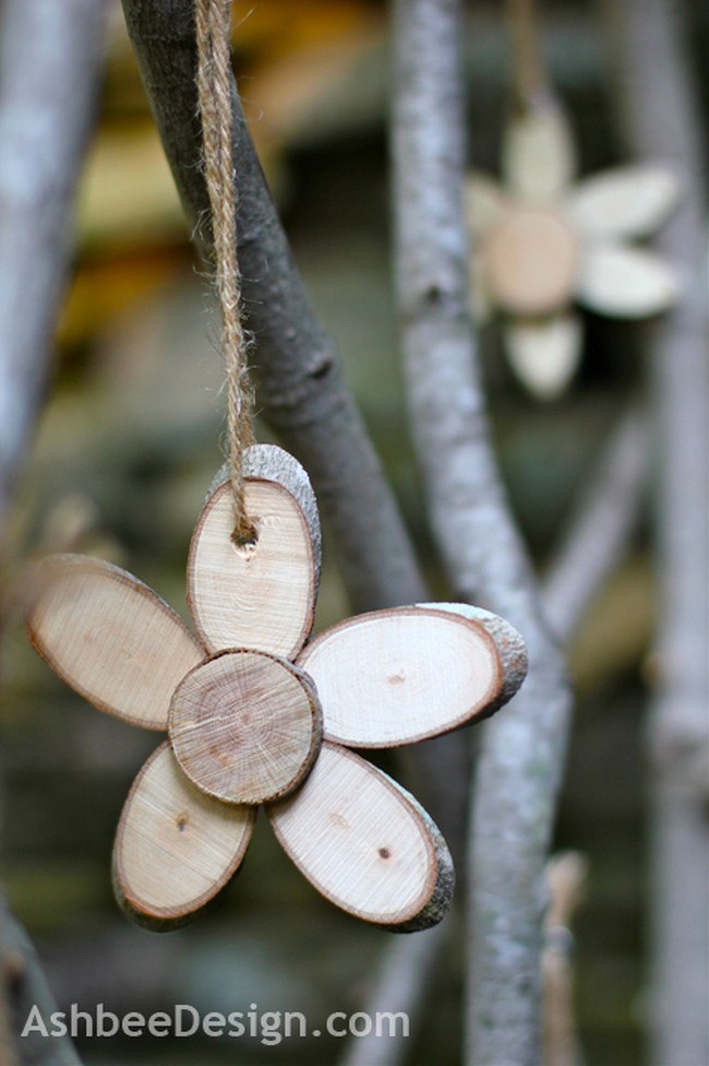 Wood Slice Flowers