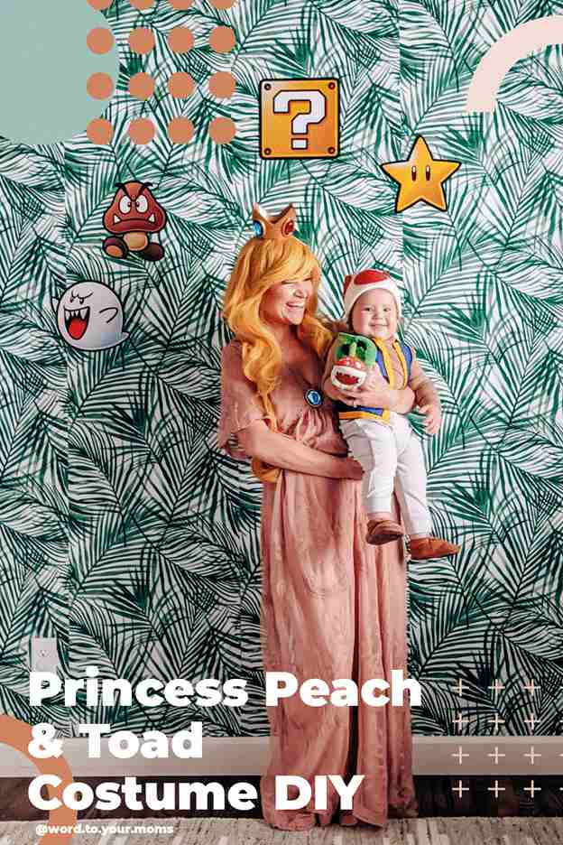 Peach And Toad Costume With Baby