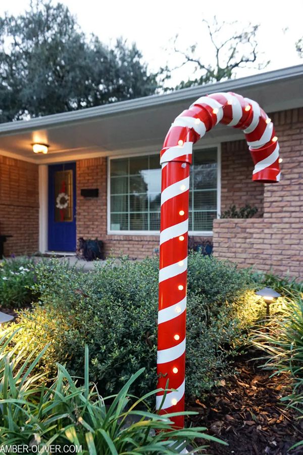 Lighted PVC Candy Cane