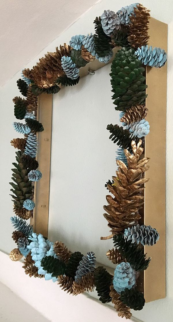 Square Pine Cone Wreath