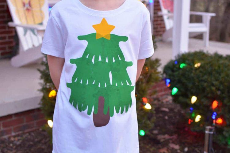 DIY Handprint Christmas Shirt