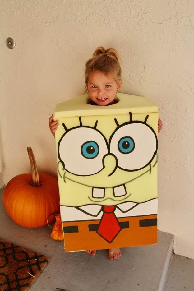 Spongebob Costume With Cardboard