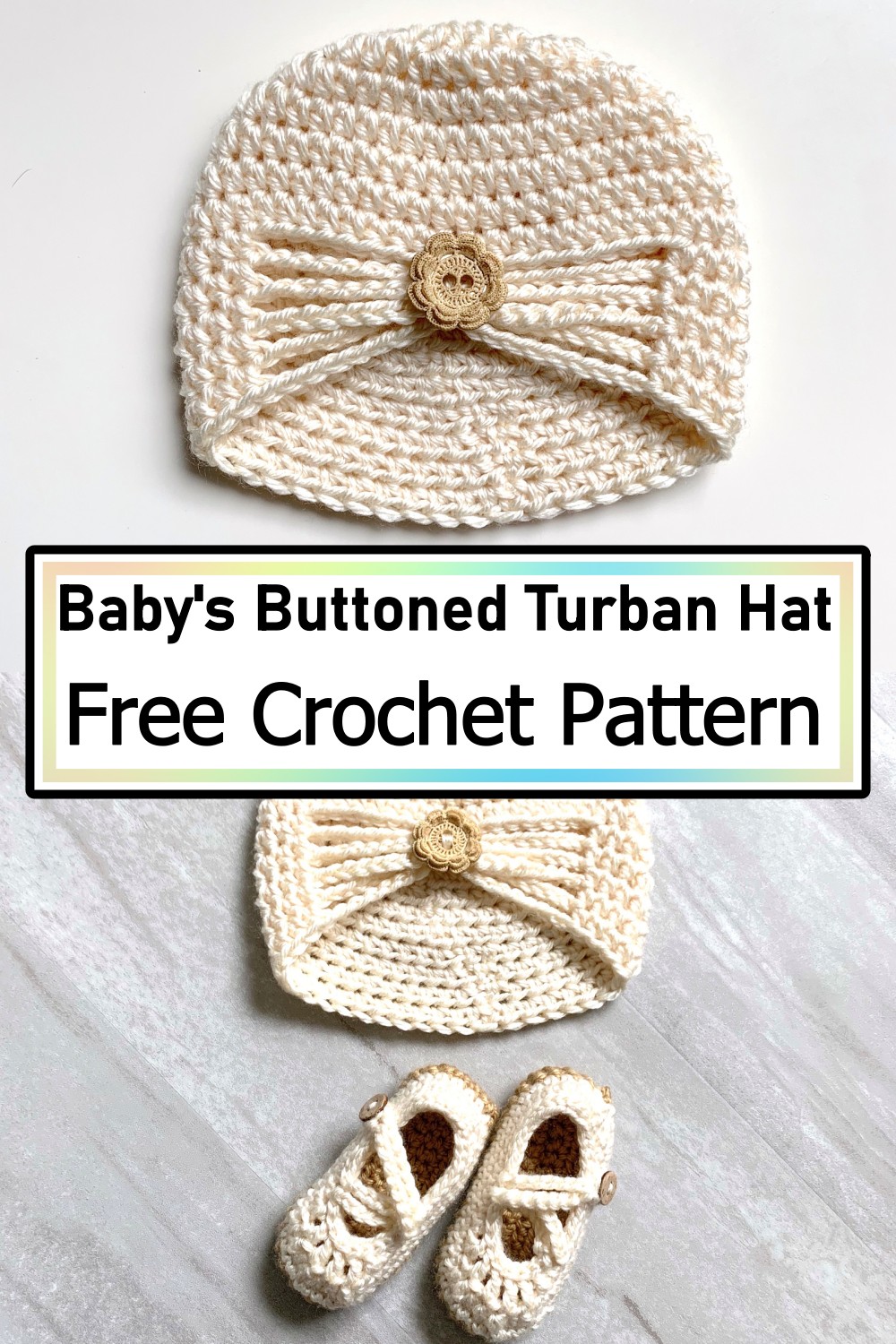 Baby's Buttoned Turban Hat