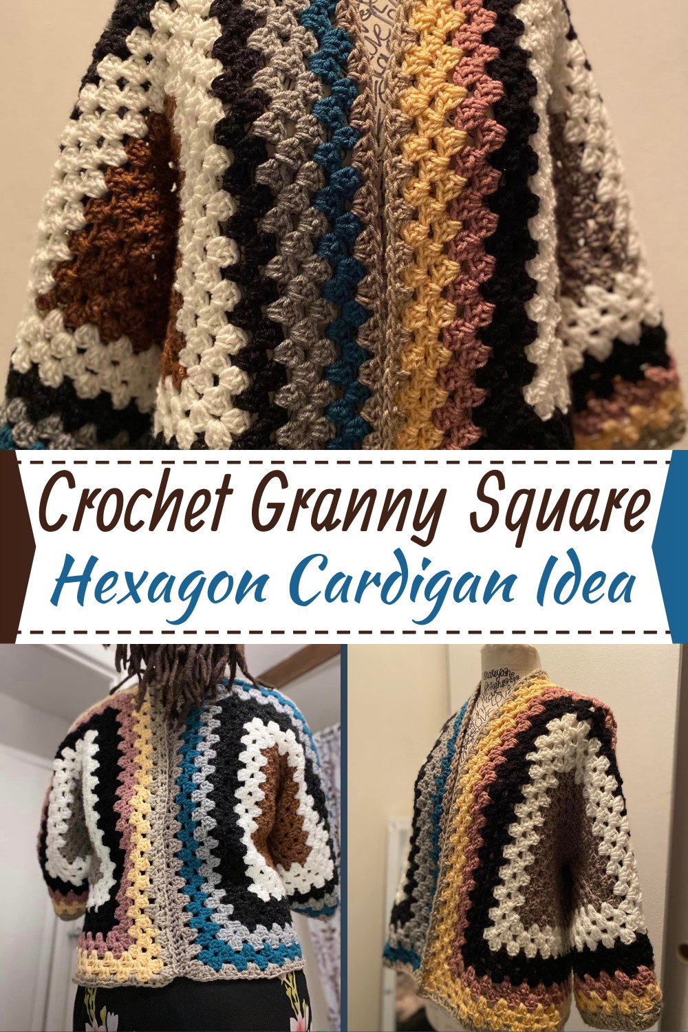 Crochet Hexagon Granny Square Cardigan Idea