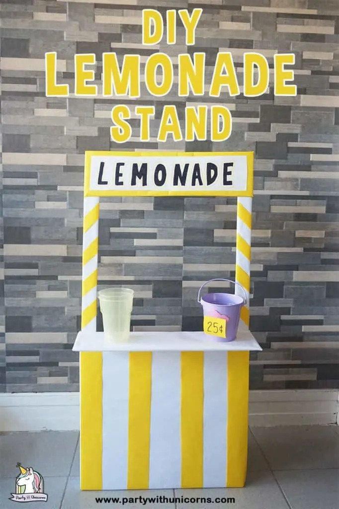 DIY Cardboard Lemonade Stand For Kids
