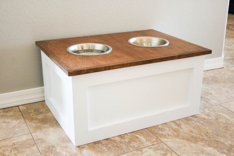 DIY Dog Food Station With Storage