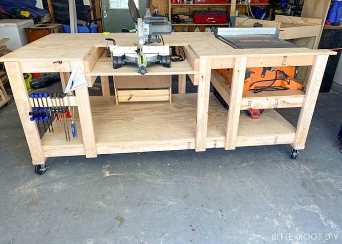 DIY Mobile Workbench With Table Saw