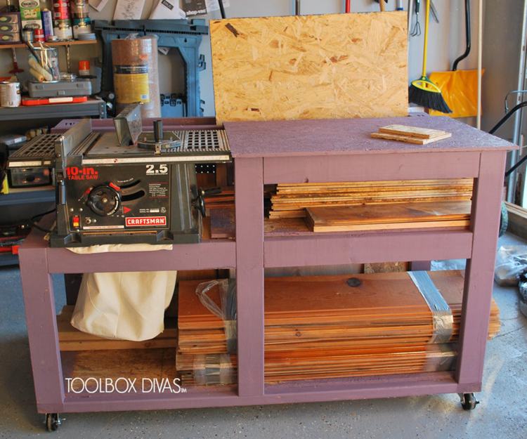 DIY Table Saw Workbench With Wood Storage