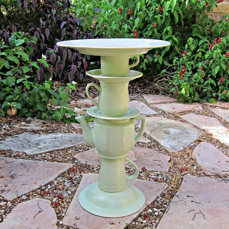 DIY Teapot Bird Bath