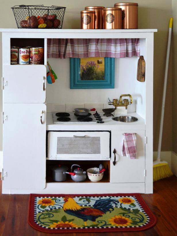 Decorated DIY Play Kitchen