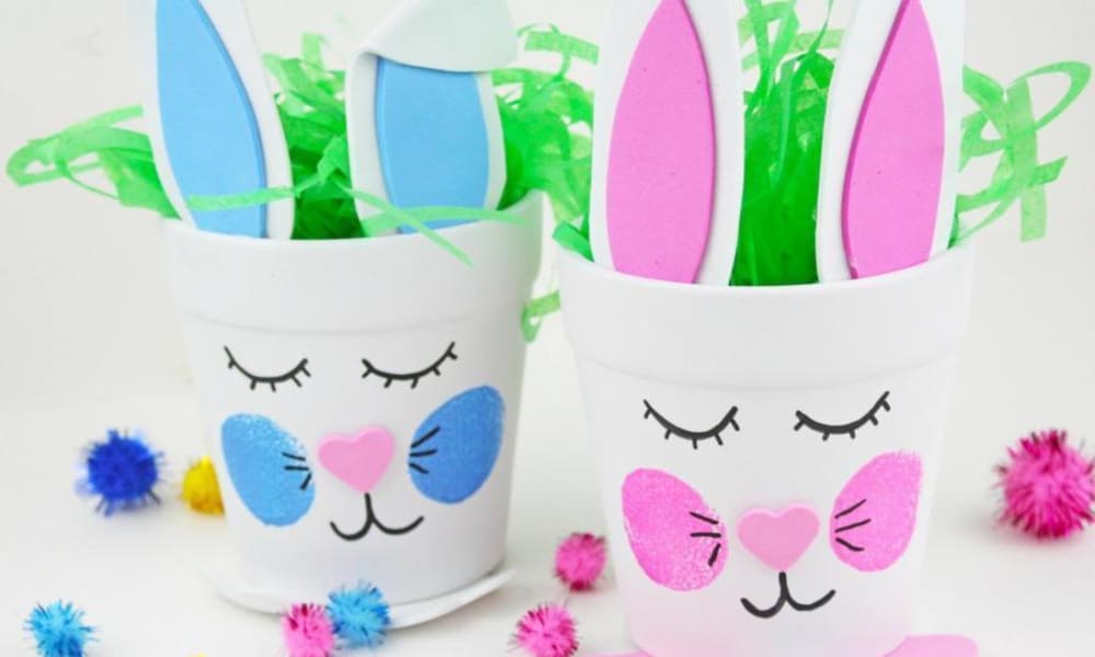 Easter Bunny flower pot