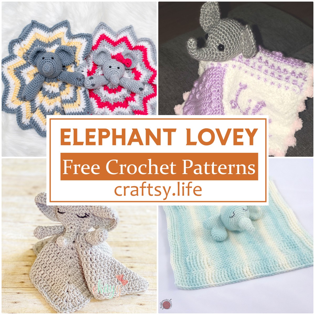 Free Crochet Elephant Lovey Patterns