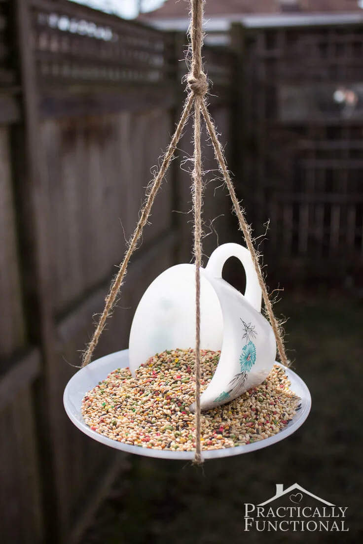 How To Make A Tea Cup Bird Feeder
