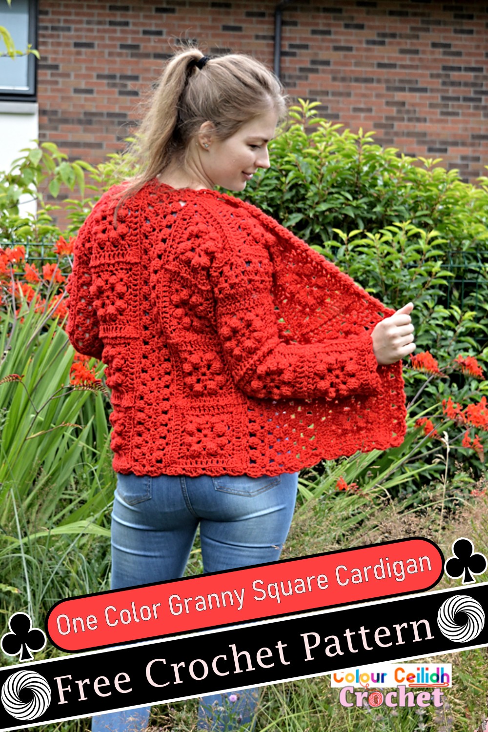 One Color Granny Square Cardigan