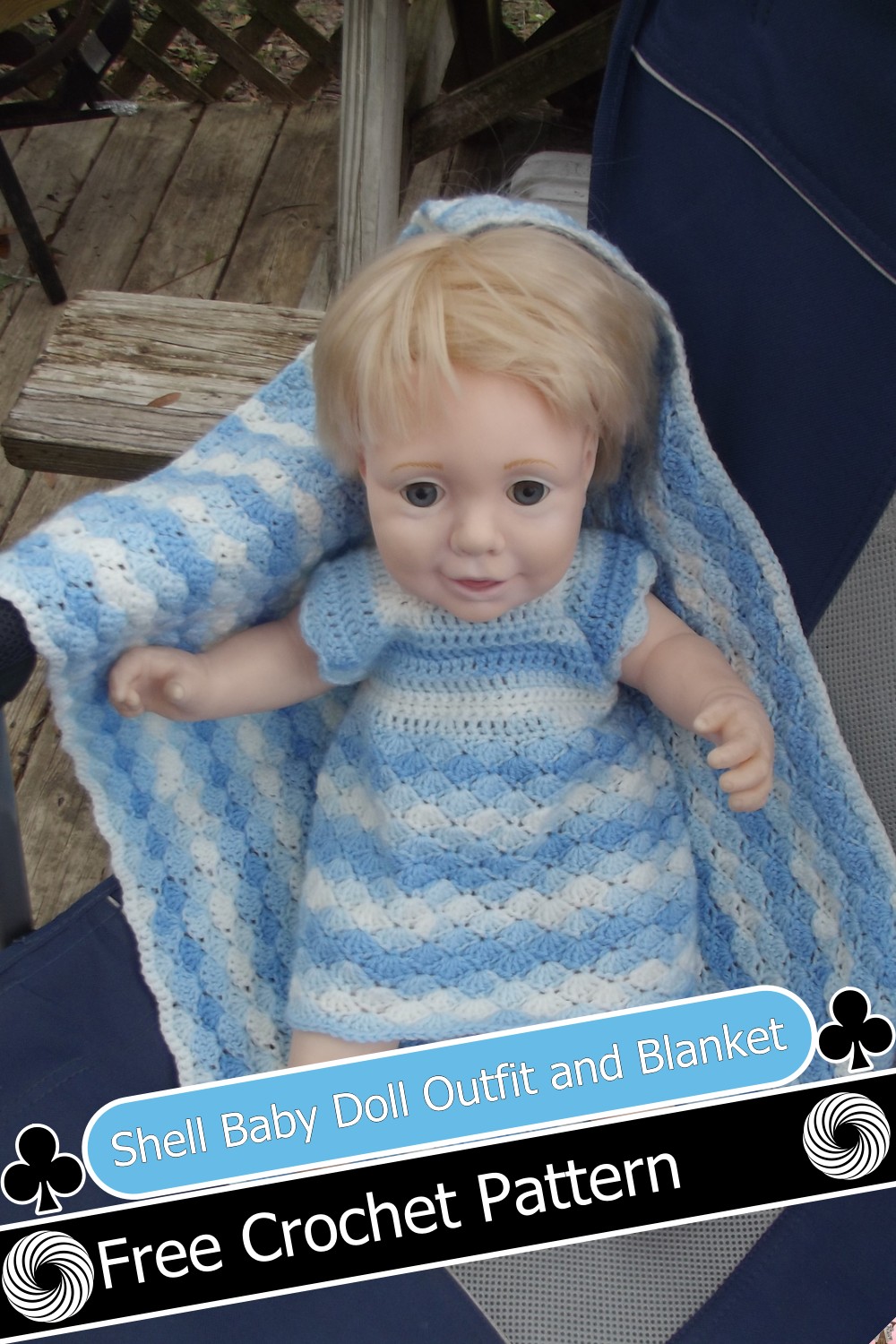 Shell Baby Doll Outfit and Blanket