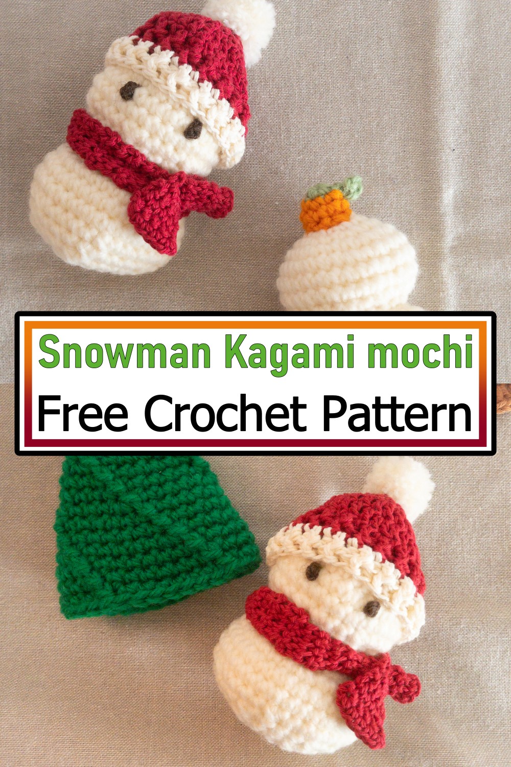 Snowman Kagami mochi